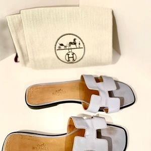 Hermes Oran sandals, light blue. Very good used condition. Comes with dust bag